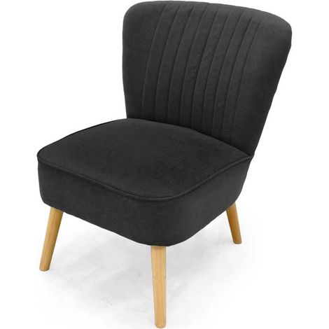 POLTRONA DA ARREDO IN VELLUTO CON PIEDINI IN LEGNO 62X70X 77CM GRIGIO SCURO