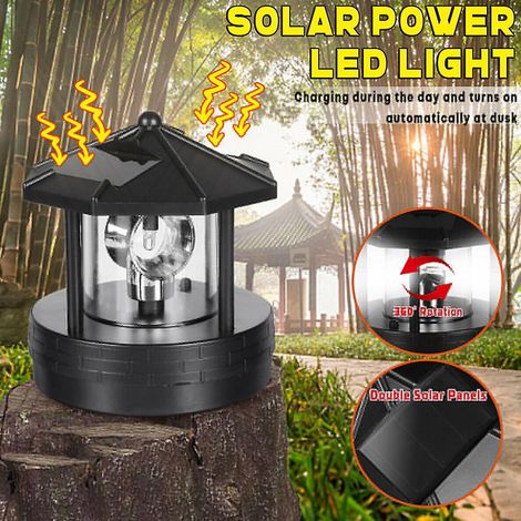 Tour à fumée solaire décorative rotative avec éclairage LED, étanche IP44, lampe solaire LED pour jardin, pelouse, terrasse, noire - AquaForge (1/3)