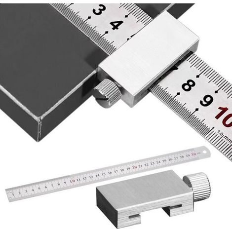 Règle De Traçage - 30 Cm - Acier Inoxydable - Pour Bricolage Et Travail Du Bois - 1 Pièce (1/4)