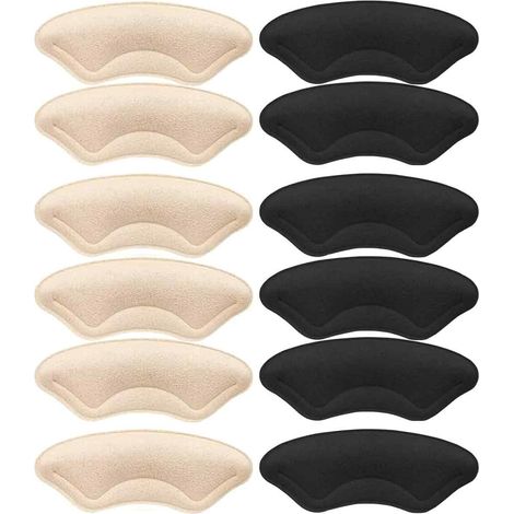 Un ensemble de 6 paires de protège-talons, pour hommes et femmes, de type auto-adhésif épais, à utiliser à l'arrière du talon de la chaussure. (1/5)