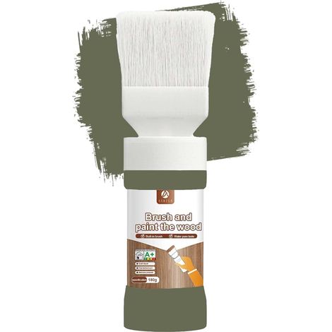 All-in-One-Farbe, 180 ml, für Schränke, Türen, Tische, Kommoden, Beschichtung, auf Wasserbasis, geruchlos, leicht aufzutragen (olivgrün)