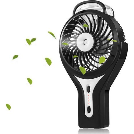 Mini ventilateur brumisateur USB portable avec brumisateur de refroidissement personnel avec batterie rechargeable pour la maison, le bureau et les voyages, noir (1/5)