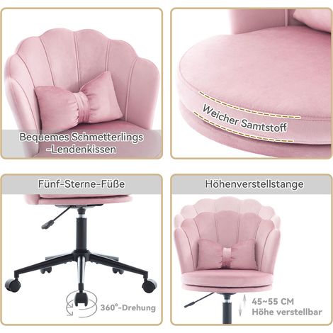 Polstersessel aus Samt in Rosa 55 x 62 x 73 cm HOMAIRE (1/5)