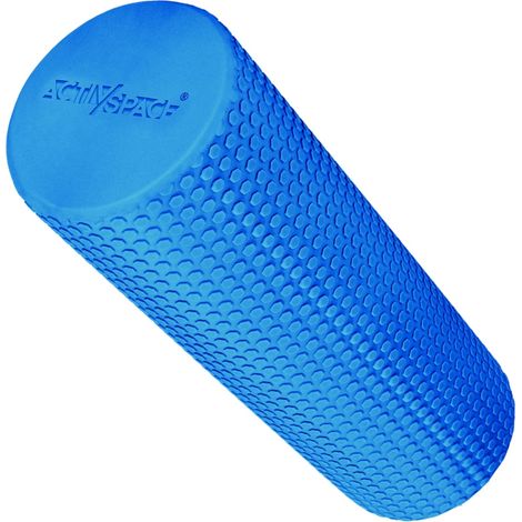 Rodillo de EVA para masaje de espalda y cuerpo con protuberancias 45 cm - azul