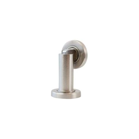 Fermaporta magnetico in acciaio inox, montaggio a pavimento e a parete, Ø 5 cm, H 8,4 cm - Crezuo (1/4)