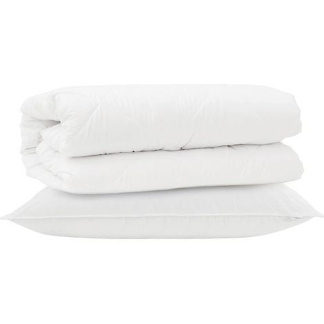 Ensemble de Duvet avec oreiller 2 pcs Blanc Microfibre (1/5)