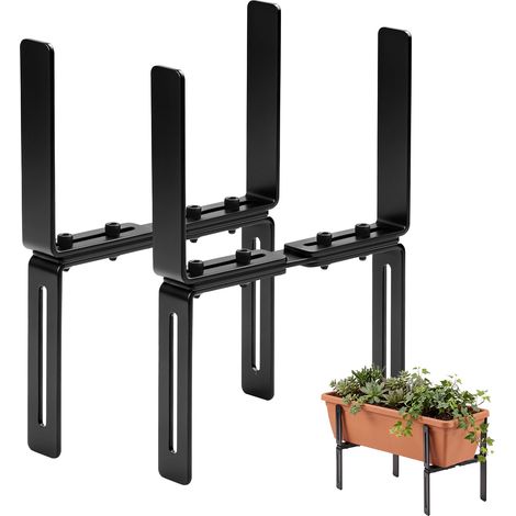 2 Pièces Support de jardinière – Dimensions ajustables pour rambarde – Résistant aux intempéries – Stabilité renforcée