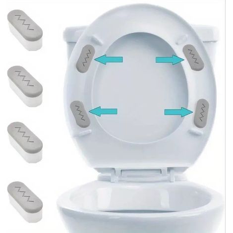 Butoirs pour abattant WC en caoutchouc, 4 pièces, tampons amortisseurs anti-bruit anti-glissement pour siège de toilette (1/3)