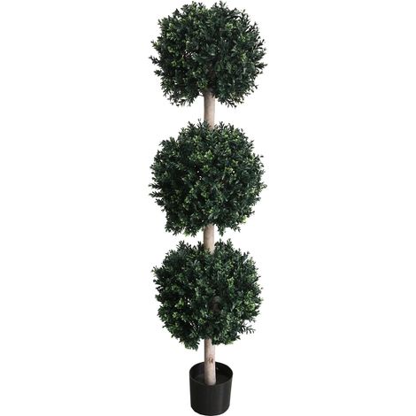 150cm UV Protected Triple Ball Topiary Tree Artificial (1/3)