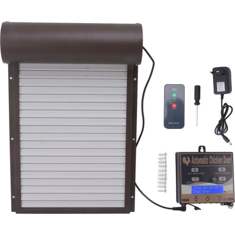 EU-Stecker 100-240 V, automatischer Hühnerstall-Tür-Lichtsensor, Timing-Fernbedienung, 3-in-1-Hühnerstall-Tür für Zuchtfarm, 100–240 V