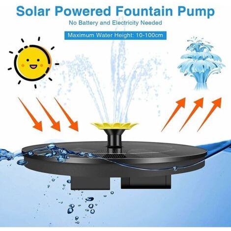NALOOKAMIC Fontaine solaire pompe solaire pour bassin à 5 effets Fontaine solaire, fontaine solaire pour jardin Pompe solaire flottante pour bassin de jardin ou fontaine (1/4)
