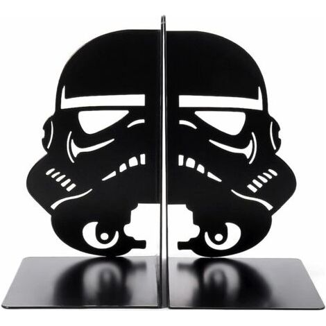 Extrémités de livre Imperial Stormtrooper, extrémités de livre de masque en métal noir pour étagère à la maison décorative, serre-livres robuste Stormtrooper Book Stopper The Force Bookshelf Book Stan (1/5)