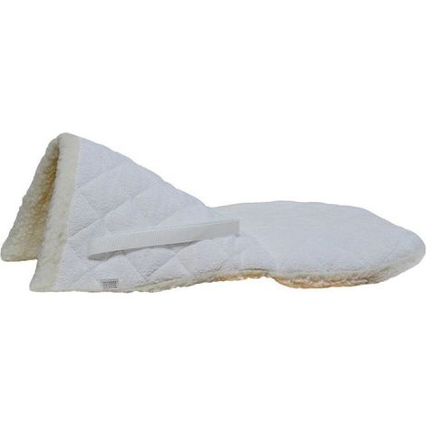 BIANCO - Semisottosella con alzapaletta in tessuto di cotone
