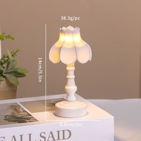 KLVGTIFS PU - Lampe de table décorative et créative en forme de lotus, lumière blanche chaude de 1,5 W, éclairage d'ambiance compact, (1/4)