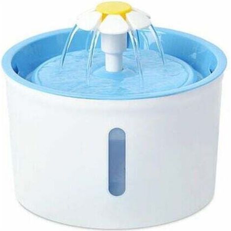 Distributore automatico d'acqua per cani e gatti, fantasia floreale piccola, 1,6 L, blu (UE) (1/4)