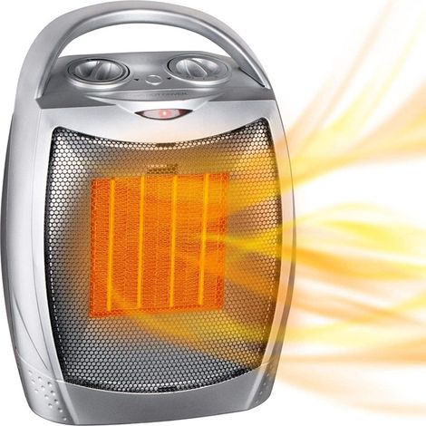 Chauffage d'appoint électrique portable avec thermostat, 1500 W/750 W, ventilateur chauffant en céramique sûr et silencieux, chauffe jusqu'à 18,5 m² (200 pieds carrés) pour une utilisation intérieure (1/3)