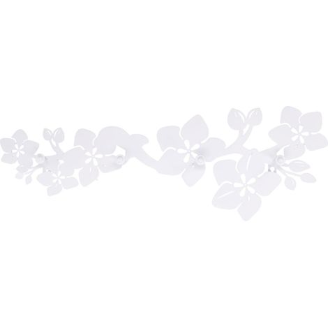 4-Sitzer-Kleiderbügel aus Metall mit weißen Blumen cm60x20,5x4