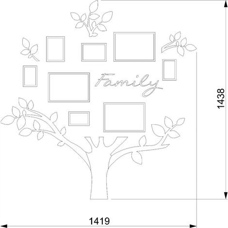 Quadro foto di Famiglia ALBERO della vita legno naturale (1/3)