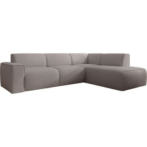 Selsey Bouvi – Ecksofa mit seitlicher Rückenlehne an der Ottomane, rechts, graubraun, Bouclé (1/5)
