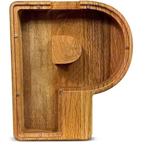 Tirelire en bois pour garçons et filles Pimpimsky, tirelire décorative moderne en forme de cadre de tirelire lettre - lettre P