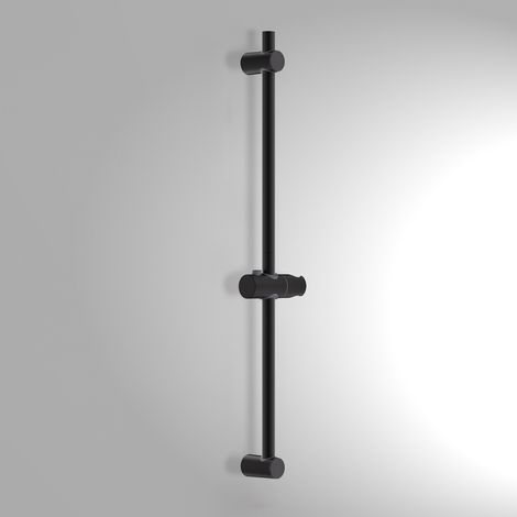 Auralum Max Verstellbare Duschstange, 57 cm lange Duschstange aus Edelstahl mit höhen- und winkelverstellbarer Halterung, 71 cm Gesamthöhe, Schwarz