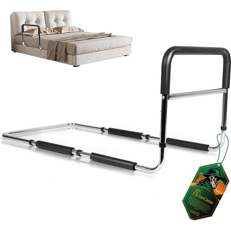 Barrière de lit pour Adultes,Barrière de Sécurité de Lit Hauteur réglable avec Barre Stable Convient à Toutes Sortes de Lits (1/5)