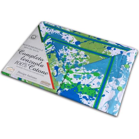 PLEIN DRAP DE LIT DE PULVÉRISATION PEINT EN BLEU Doubles carrés