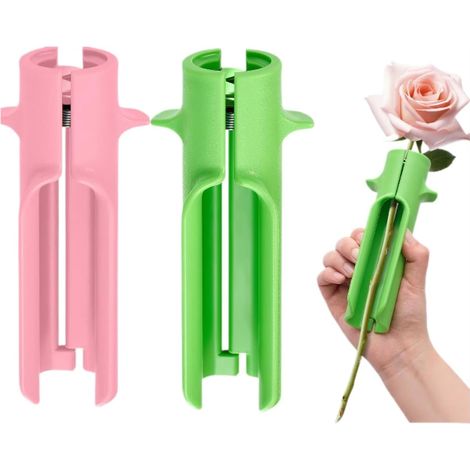 2 éliminateurs épines roses + éplucheur feuilles, fleuristes/pros, cadeau plantes. (1/4)