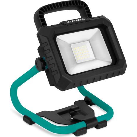 VONROC Foco de trabajo sin cable 20V - LED - 20W - 2 ajustes: 900/1800 lumen - inclinable - gran ángulo de iluminación - excl. batería y cargador