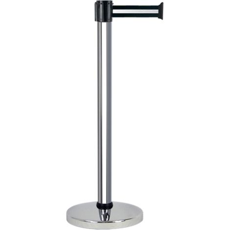 Poteau alu chromé à sangle Noir/Argent 5m x 50mm - 2052207 (1/3)