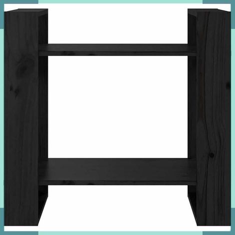 813878 Bibliothèque/Séparateur de pièce Noir 60x35x57 cm Pin massif (1/5)