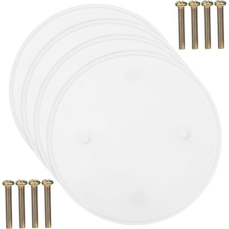 Lot De 4 Plaques De Recouvrement Rondes Pour Plafond Et Mur Cache-Trous Électriques En Plastique Plat Avec Vis Couvre-Boîtier Ronds Pour Bricolage Facile (1/5)