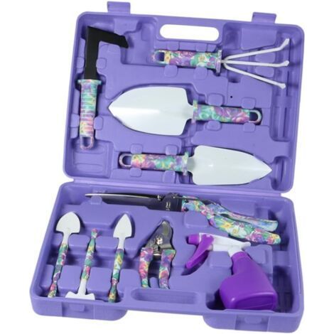 10 Piece Garden Tool Kit Set Gardening Tools for Gardening Potted Plant Tools Garden Tool Storage Case Printing Continued (1/5)