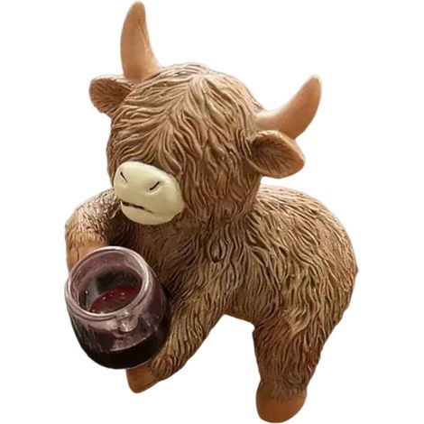 Maceta miniatura de resina con forma de vaca - Vaca de vino tinto B