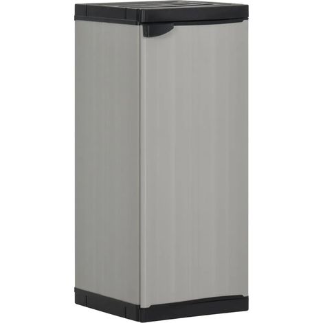 Armario de almacenamiento compacto para jardín con estante 35 x 40 x 85 cm en PVC gris 020047062 (1/5)