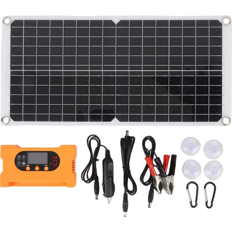 17W Solarpanel mit 10A monokristallinem Silizium QC3.0 Controller Schnelllade-Ladegerät-Set für Auto, Wohnmobil und Boot.