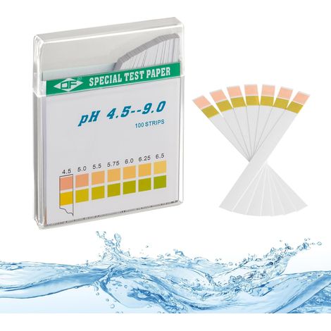 De test de pH 100 pièces, plage de mesure 4,5-9, papier indicateur universel, test d'acidité pour aquariums, eau potable, piscine