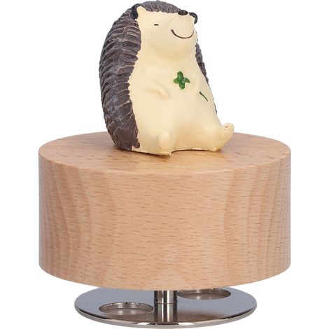 Coffret créatif bois rond « Hérisson » : boîte à musique artisanale à décorer, mélodie surprise, kit DIY déco maison, cadeau original pour anniversaire et fêtes (1/5)