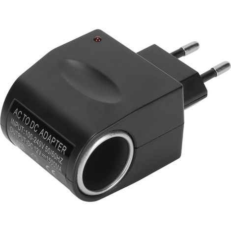 Adaptateur allume-cigare 240 V vers 12 V 1,5 A, multifonctionnel, convertisseur de puissance CA/CC pour voiture, prise UE 100-240 V (1/5)