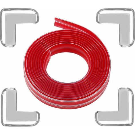 Eckenschutz für Babymöbel, 100 % Silikon, 2 m/6,6 ft langer, selbstklebender, transparenter Tischeckenstreifen mit 4 Stück, Eckenschutz für Babymöbel, Babysicherheit und (1/5)