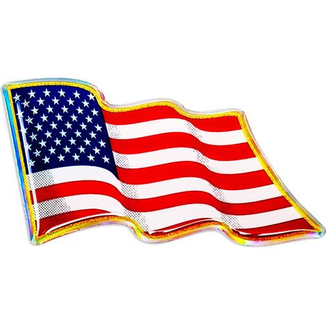 3D Sticker Bandiera al Vento USA