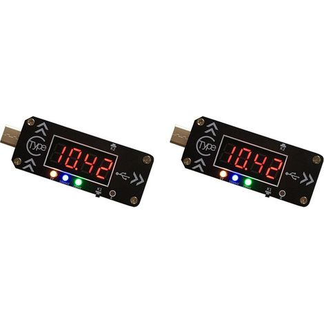 2x USB-Ladetrigger-Ladegerät mit Voltmeter und Amperemeter (5 V/9 V/12 V/15 V/20 V/PPS PD2.0 PD3.0) – USB-Double-Gerät für PD-Ladegeräte (Typ C)