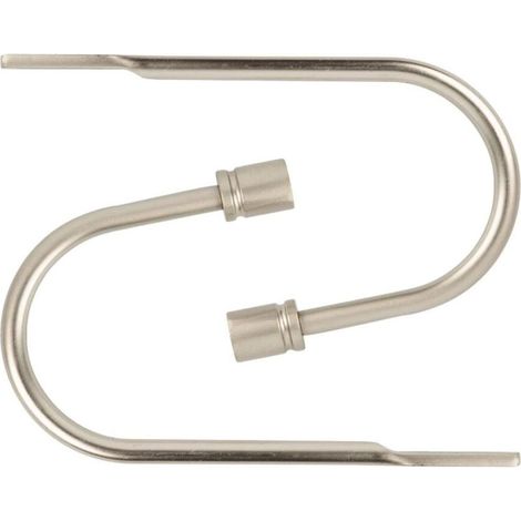 Lot de 2 Embrasses à Rideaux Crochets Retenue Rideau Retenues Draperie Rideau Embrasses Métal U Curtain pour Chambre à Coucher Salon Salle de Bains Cuisine Salle à Manger Cafés - Argent (1/5)