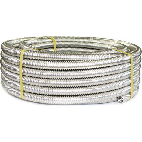 Tube ondulé en acier inoxydable CSST304 – Longueur 10m – Résistant aux coups de bélier – Pour circuits d'alimentation d'eau DN20 – Stahlmann (1/5)