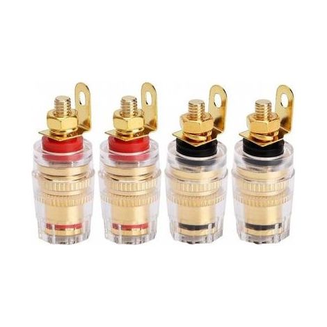 Lot de 4 pièces connecteur de Prise Banane 4 mm pour borne de Haut-Parleur amplificateur Plaque Murale (1/5)
