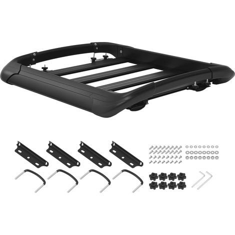 Panier de toit 96,5 x 96,5 x 14,2 cm, porte-bagages robuste, capacité 68 kg, toutes saisons, SUV, usage polyvalent (1/5)