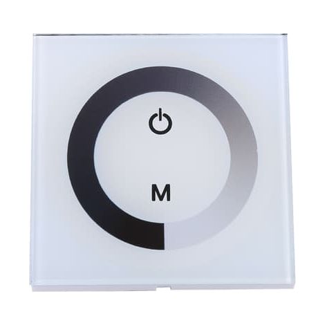 Interrupteur variateur tactile monozone 12-24 V CC pour rubans LED, panneau de commande mural blanc (1/5)