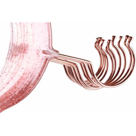 Cintre transparent sans couture en poudre dorée, cintre nacré, cintre en plastique spécial vêtements pour femmes avec cristaux acryliques, lot de 10, 40 cm, rouge et rose (1/5)