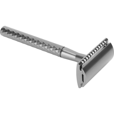 Tondeuse à barbe manuelle de sécurité pour hommes, à double tranchant (sans lame). (1/5)