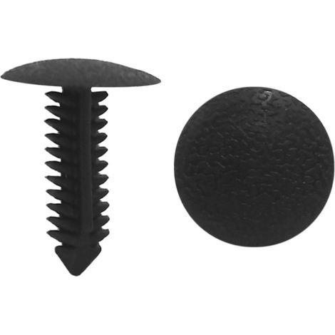 50pcs Rivet Plastique Glissière Porte Voiture Habillage Agrafe Retenue 6mm Trou Noir (1/2)